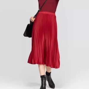 A New Day red pleated skirt size small